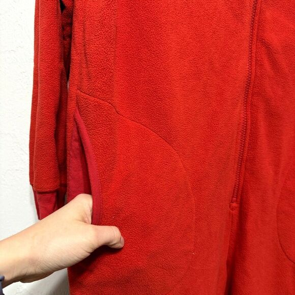 Nick & Nora PJs Onesie Footie Santa Sleepwear Red Christmas Womens sz Medium - Picture 4 of 9